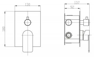 Встраиваемый смеситель для душа с переключателем, сатин Nova BelBagno NOV-SDMC-IN
